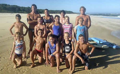 Scott McCartney with nippers from Bellinger Valley North Beach SLSC. Scott McCartney with nippers from Bellinger Valley North Beach SLSC.